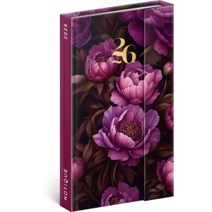 Mgnessel zrd agenda Purple Flowers 2026, 13 x 21 cm
